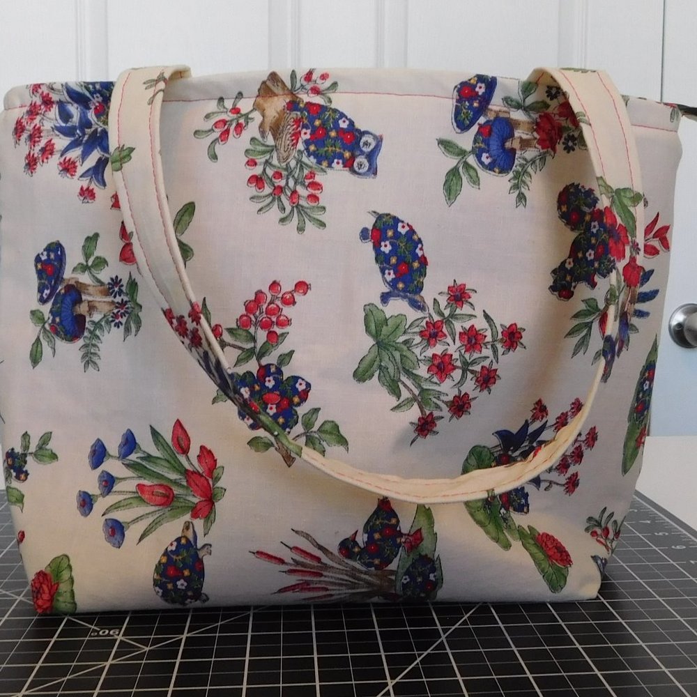 Lined Market/Tote Bag 11" by 13"-Handcrafted